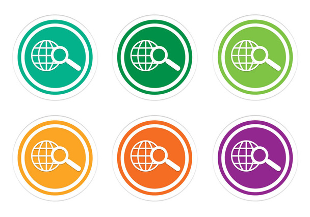 Icônes arrondies colorées avec symbole de recherche
 - Photo, image