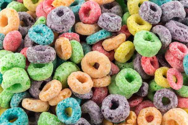 Cereales de lazo de fruta de colores
 - Foto, imagen