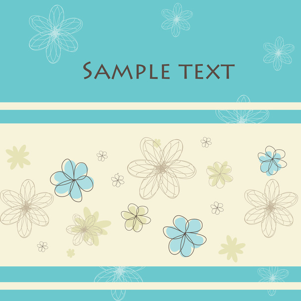 Greeting card with flowers - Vector, Image