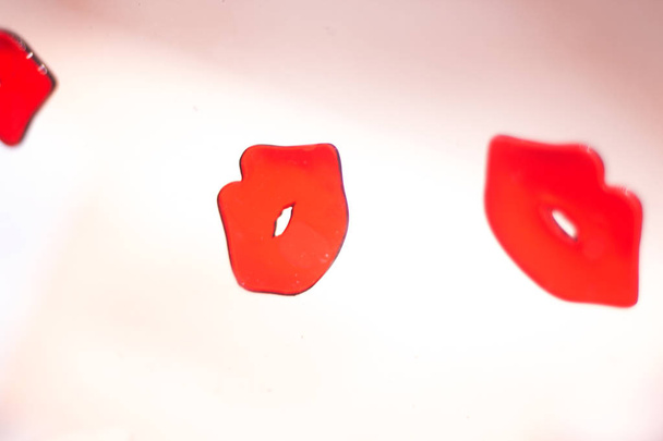 Červené rty rtěnku abstrakt - Fotografie, Obrázek
