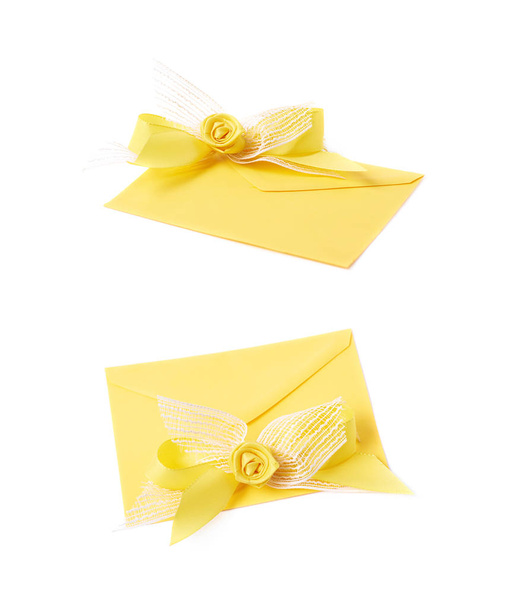 Paper envelope decorated with the bow - Photo, image