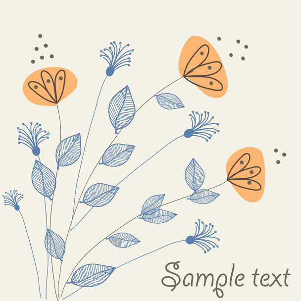 Floral background for greeting card. - Vetor, Imagem