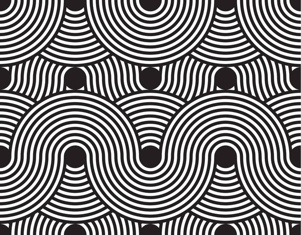 Vector seamless pattern. Modern stylish texture. Geometric striped ornament. Monochrome linear weaving. - Vector, Image