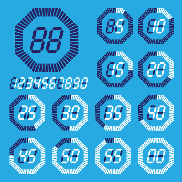 Octagon digital timer, lcd, vector Illustration - Vector, Image