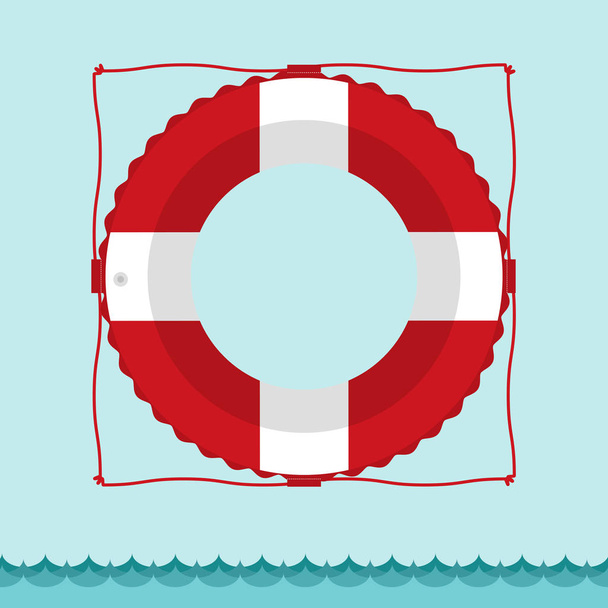 Lifebuoy icon in flat style with space for your Text. - Vector, Image
