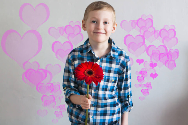 A boy giving a flower - Fotó, kép