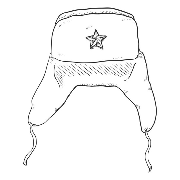 USSR Winter Military Hat  - Vector, Image