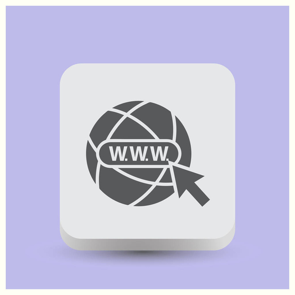 Symbol für das World Wide Web. Globus. flaches Designset. Danke Band. Vektor - Vektor, Bild