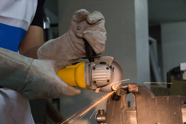 worker  cutting metal  - Photo, Image