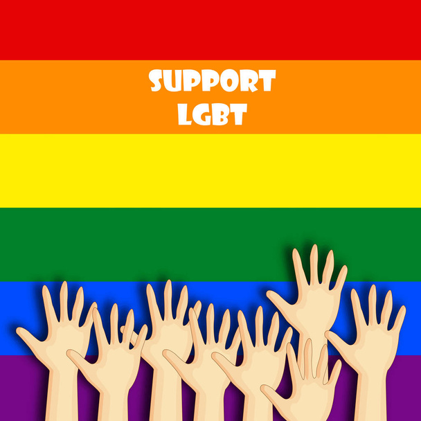 ЛГБТ фон з веселковим кольоровим прапором
 - Вектор, зображення