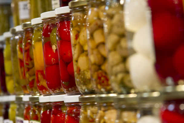 Jars of pickled condiments - Photo, Image