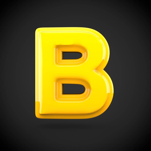 Yellow color paint letter B - Фото, изображение