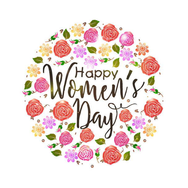 International Women's Day celebration greeting card design. - Vetor, Imagem