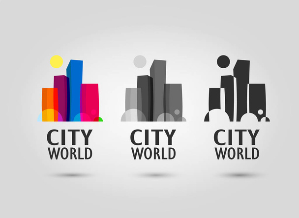Abstract City Logo, flat illustration - Vettoriali, immagini