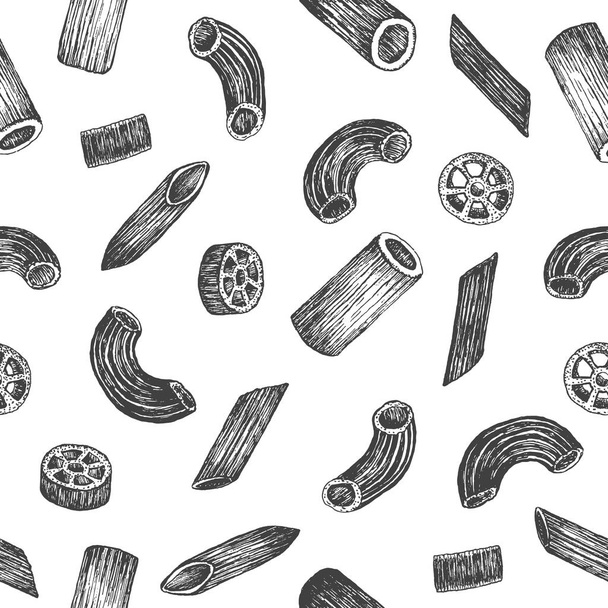 Seamless pattern design or background with pasta. - Vector, afbeelding
