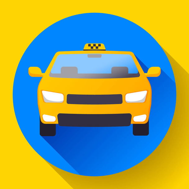 Platte Taxi auto pictogram vector illustratie plat ontwerp - Vector, afbeelding
