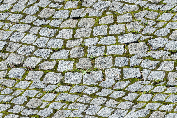 Seamless texture, background. Granite pavement. Paved or covered with asphalt roadway street. - Photo, Image