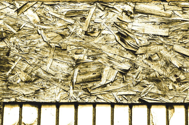Jahrgangsverarbeitung. Textur, Hintergrund. Faserplatte. Steife Platte aus komprimiertem und behandeltem Holzschliff. alt.  - Foto, Bild