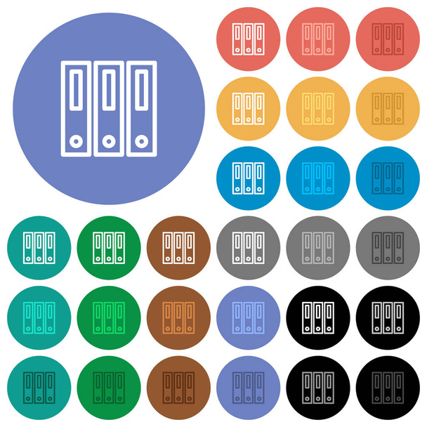 Binders rodada plana multi ícones coloridos
 - Vetor, Imagem
