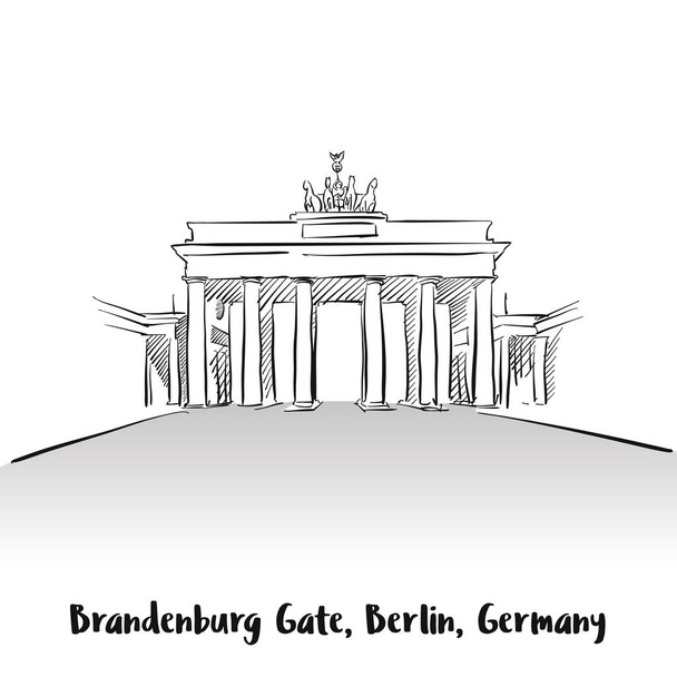 Brandenburgin portti Berliinin onnittelukortti
 - Vektori, kuva