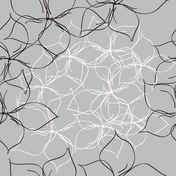 бесшовный узор с черно-белыми цветами - Вектор,изображение