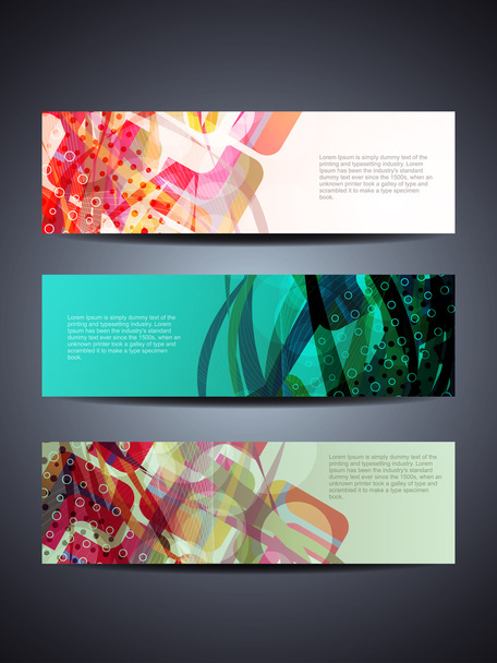 Conjunto de diseños abstractos de encabezado / banner web vectorial
 - Vector, imagen
