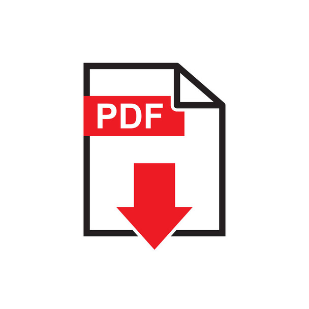 PDF download διάνυσμα εικονίδιο. Απλή επίπεδη εικονόγραμμα για επιχειρηματική, μάρκετινγκ, internet έννοια. Εικονογράφηση διάνυσμα σε λευκό φόντο. - Διάνυσμα, εικόνα