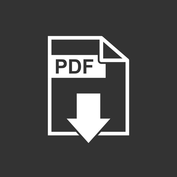 pdf Vektor-Symbol herunterladen. einfaches flaches Piktogramm für Business, Marketing, Internetkonzept. Vektor-Illustration auf schwarzem Hintergrund. - Vektor, Bild