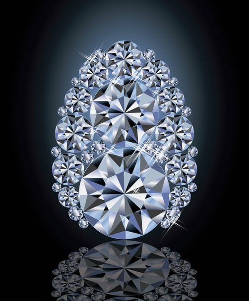 Diamond velikonoční vajíčko, vektorové ilustrace - Vektor, obrázek