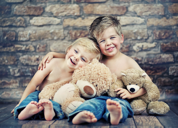 Two little boys enjoying their childhood - Фото, изображение