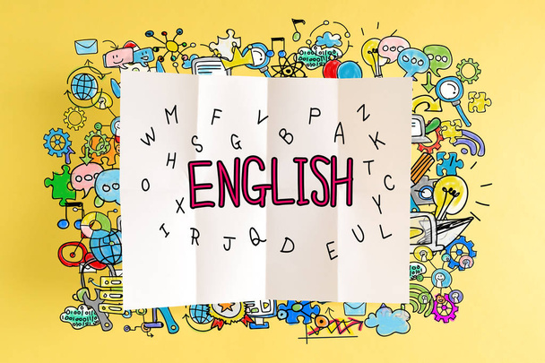 English text with illustrations - 写真・画像