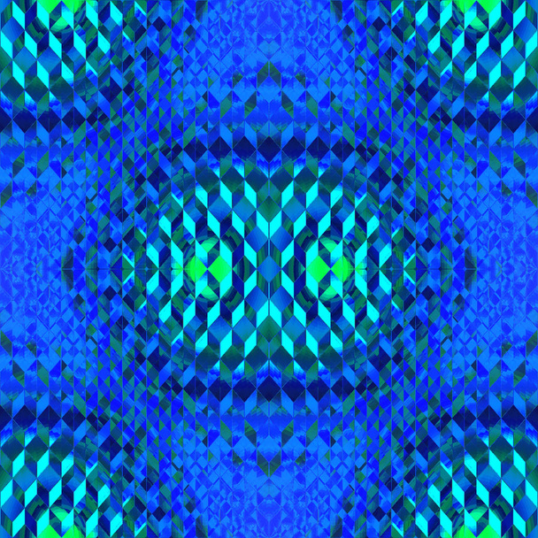 Seamless diamond pattern blue green turquoise - Photo, Image