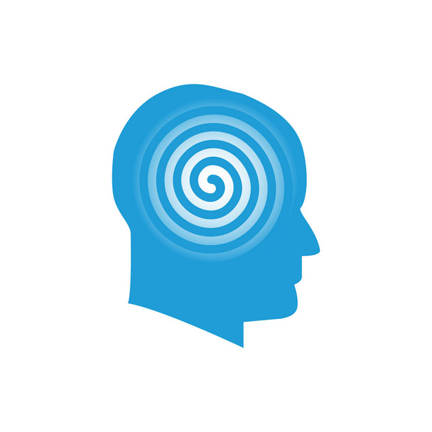 Head with spiral logo symbol - Vector, Image