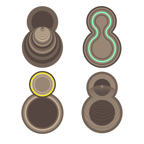 Eights chocolate color. Abstract objects - Vector, Image