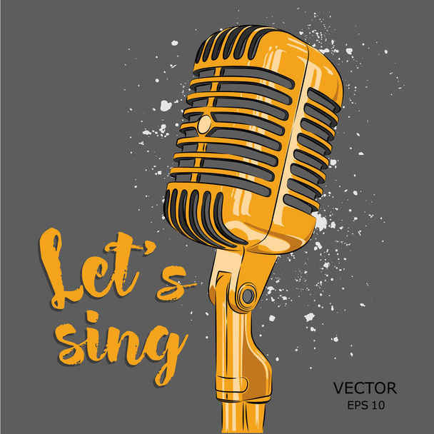 The image of the microphone. Vector illustration. - Vector, afbeelding