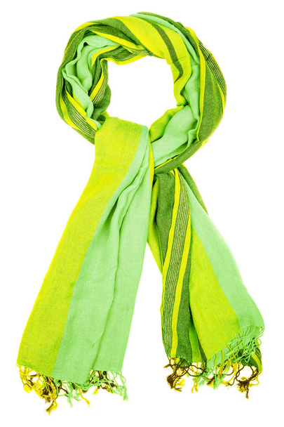 sciarpa di seta verde isolata su sfondo bianco
. - Foto, immagini