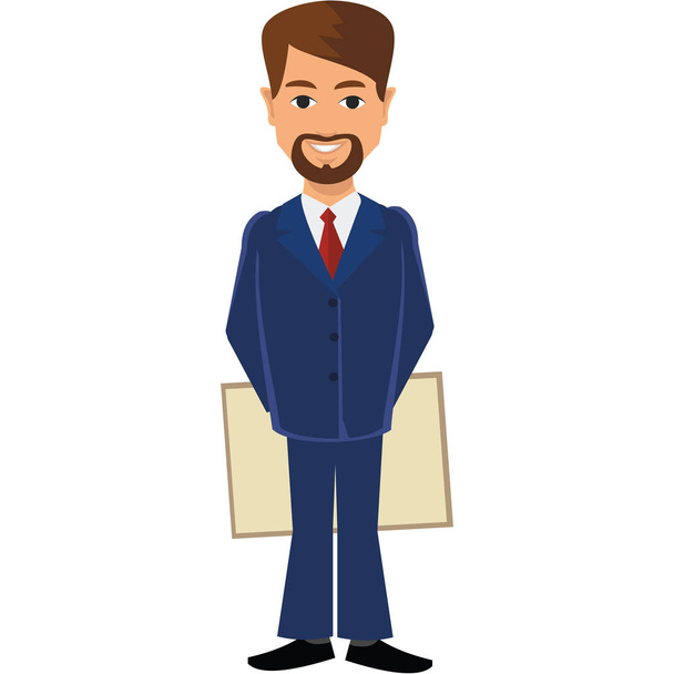 Flat businessman. in a business suit - Vector, Imagen