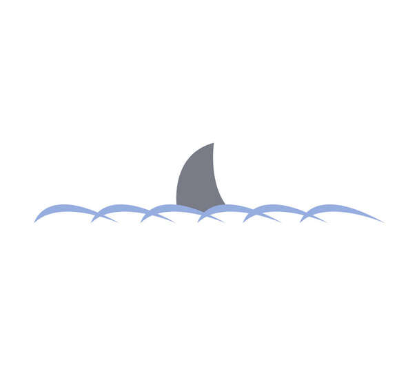 Beyaz bir arka plan üzerinde gösterilen simge Köpekbalığı yüzgeci - Vektör, Görsel
