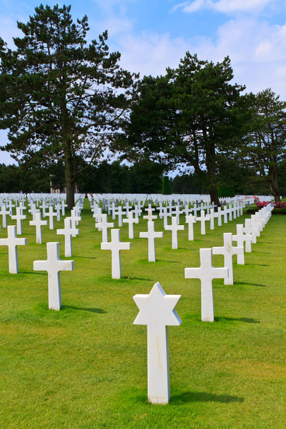 αμερικανικός πόλεμος νεκροταφείο κοντά στο omaha beach, Νορμανδία (colleville-sur - Φωτογραφία, εικόνα