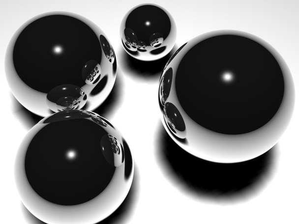 3D chrome spheres - Foto, Imagem