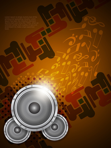Abstract music theme background with loudspeakers - Vector, Image