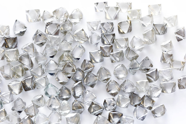natural transparent diamonds in macro on white - Foto, immagini