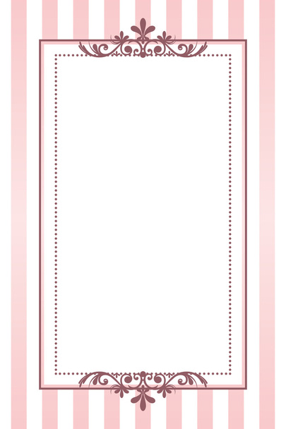 Vector vintage pink striped frame - Вектор,изображение