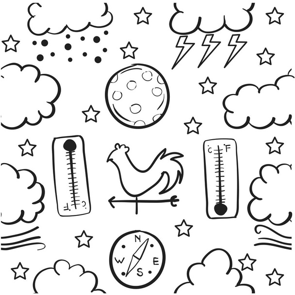 Doodle of weather style vector - Vector, imagen