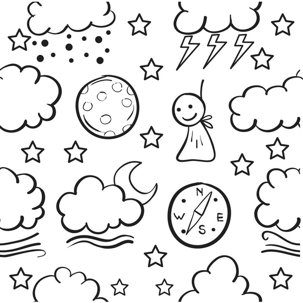 Doodle of weather illustration vector art - Вектор,изображение