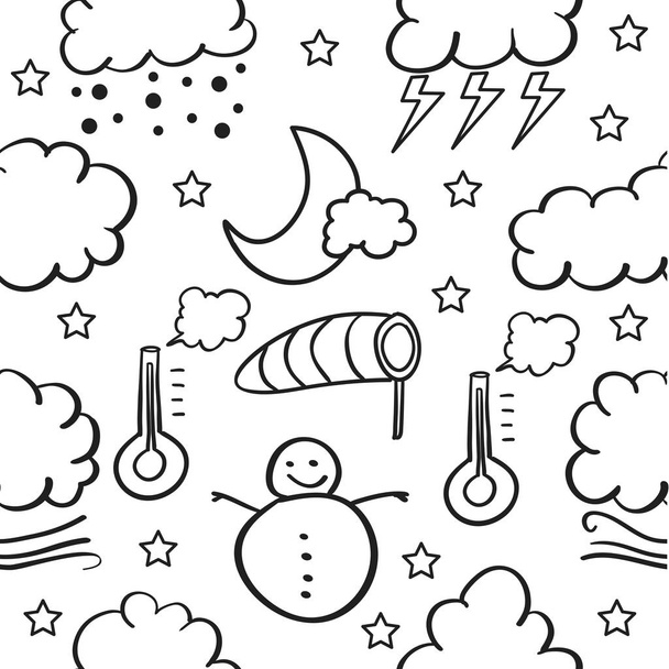 Doodle of weather design vector - Vector, Image