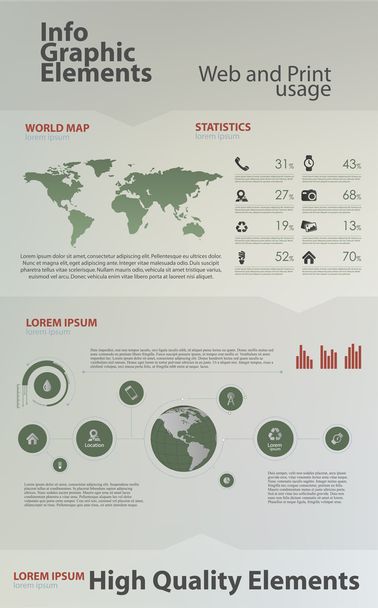 High quality business infographic elements - Vektör, Görsel