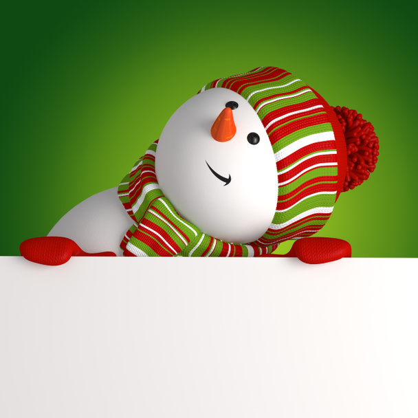 Snowman banner. Christmas greeting - Photo, Image