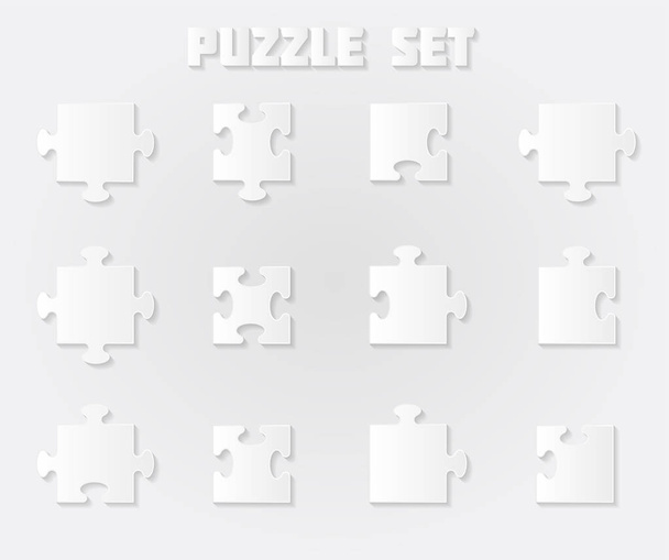 Set di puzzle vettoriale monocromatico
 - Vettoriali, immagini