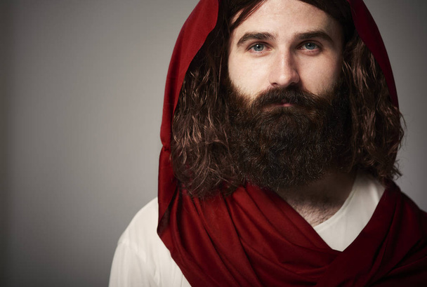 イエス キリスト長い髪と  - 写真・画像